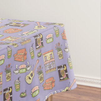 Toalha De Mesa AMIGOS™ | Padrão de Ícone Roxo