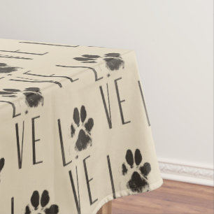 Toalha De Mesa Amor com teste padrão do impressão da pata do