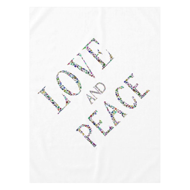 Toalha De Mesa Amor e Paz - Gemstone Lettering Design (Frente)