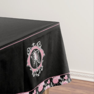 Toalha De Mesa Amor Gótico Coração Floral, de Coração, Cor-de-R