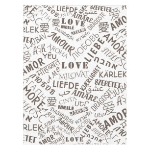 Toalha De Mesa AMOR - multi língua - International customizável