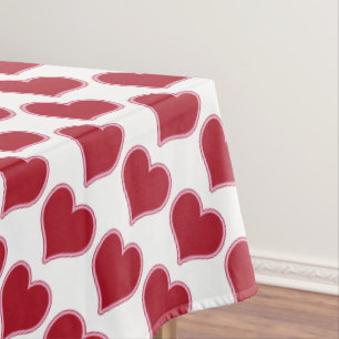 Toalha De Mesa Amor vermelho e branco do dia dos namorados do