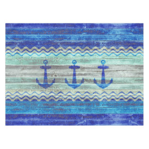 Toalha De Mesa Âncoras de decoração costeira azuis Marinho