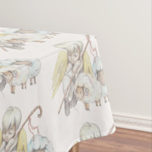 Toalha De Mesa Angel Shepherd com Lambs Pastoral Pattern