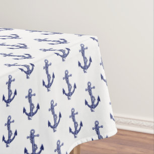 Toalha De Mesa Ângulo náutico azul e branco
