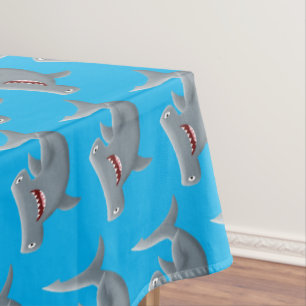 Toalha De Mesa Animação engraçada de tubarão Hammerhead 