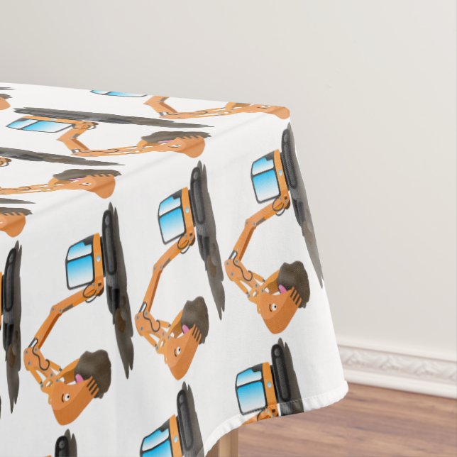 Toalha De Mesa Animador de escavação laranja-branca (Posição Original)