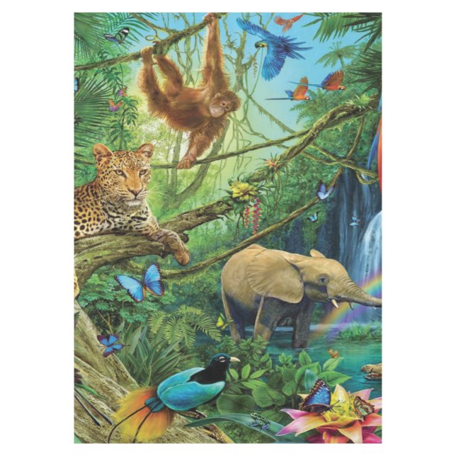 Toalha De Mesa Animais que vivem juntos travesseiros decorativos (Frente)