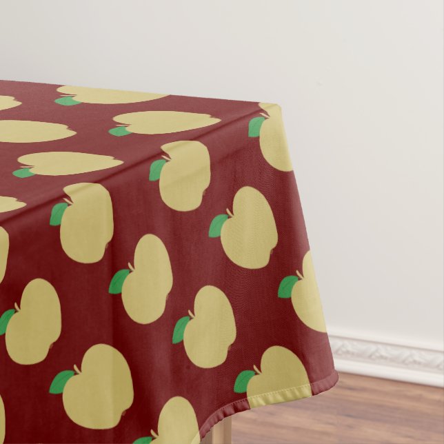Toalha De Mesa Apple ouro em Vermelho (Posição Original)