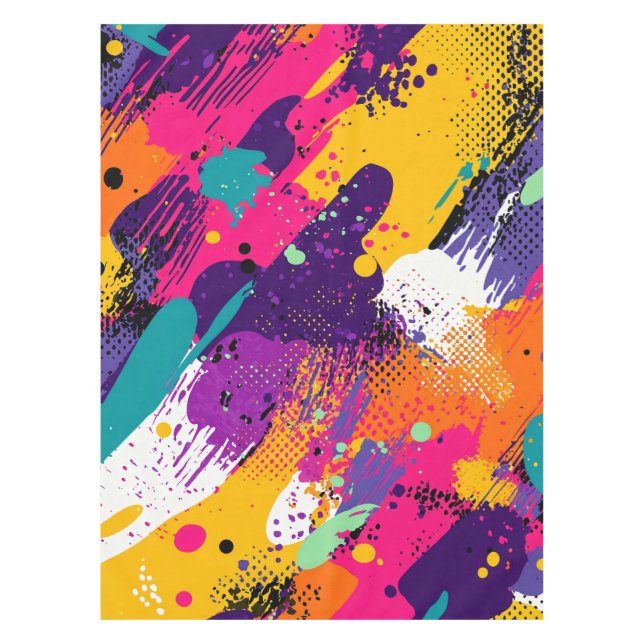 Toalha De Mesa Apresentação de cor abstrato no estilo de quadrinh (Frente)