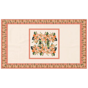 Toalha de mesa Apricot Azalea on Cream 152cm x 264