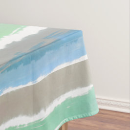 Toalha De Mesa Aquarela Cinza Verde Azul Madeira Flutuante 132 cm