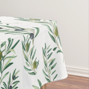 Toalha De Mesa Aquarela Estilo Country Francês Padrão Verde Oliva