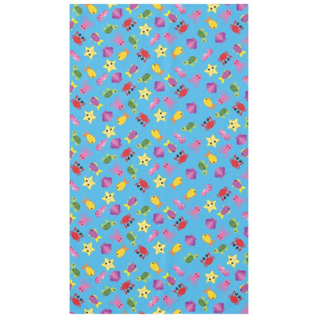 Toalha De Mesa Aquário de Aniversário do Fish Sea Kid (Frente)