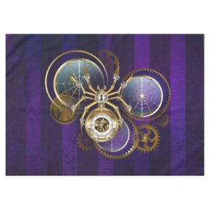 Toalha De Mesa Aranha Steampunk no fundo roxo