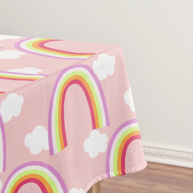 Toalha De Mesa Arco-íris com Nuvem Rosa (Posição Original)