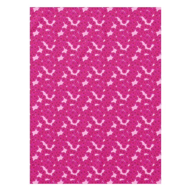 Toalha De Mesa Art Deco - padrão de flores - magenta a rosa (Frente)