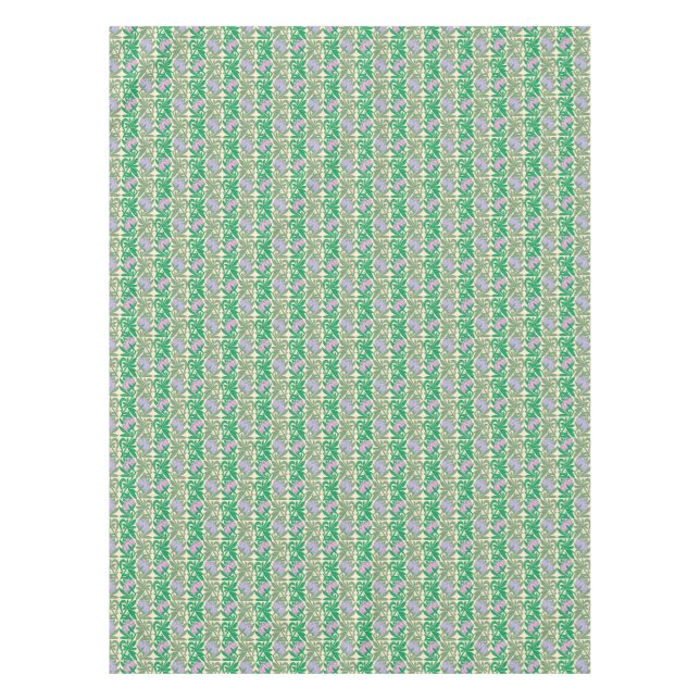 Toalha De Mesa Art Nouveau água rosa lírios damasco (Frente)