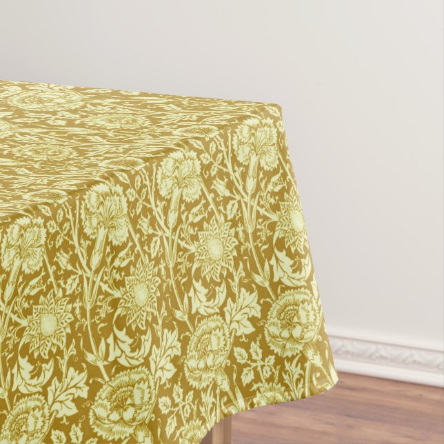 Toalha De Mesa Art Nouveau Carnação Damask, Mostarda e Amarelo (Posição Original)