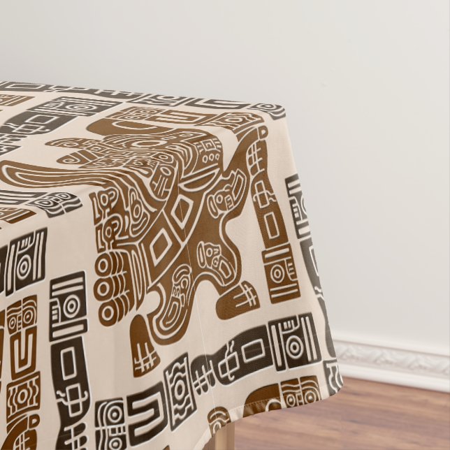 Toalha De Mesa Arte Antiga Tribal do Guerreiro de Águia Asteca (Posição Original)