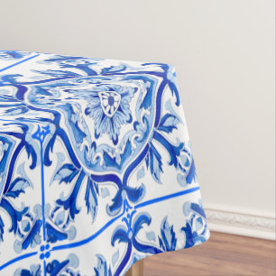 Toalha De Mesa Arte barroca italiana mosaica azul