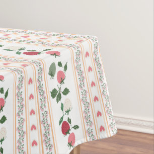 Toalha De Mesa Arte botânica retrô fofa padrão morango