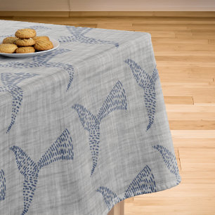 Toalha De Mesa Arte da Linha de Cauda de Baleia Náutica