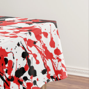 Toalha De Mesa Arte de respingo e gotejamento Vermelho e Preto