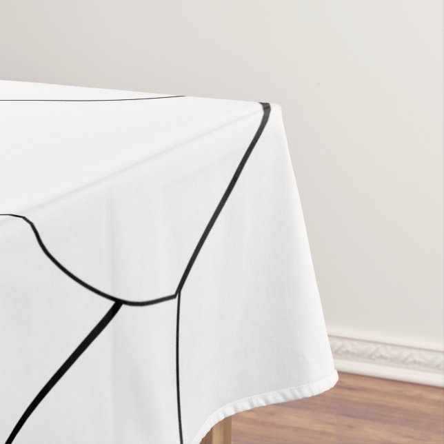 Toalha De Mesa Arte Deco Shell Design Black and White Tablecloth (Posição Original)