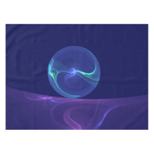 Toalha De Mesa Arte fractal abstrata de sonho roxo azul luminoso