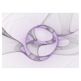 Toalha De Mesa Arte Fractal Abstrata Moderna Lavanda Cinza