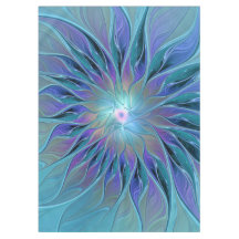 Arte Fractal Abstrato de Sonho Roxo Azul