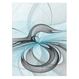 Toalha De Mesa Arte Fractal Moderna Abstrata Antracite Cinza Azul