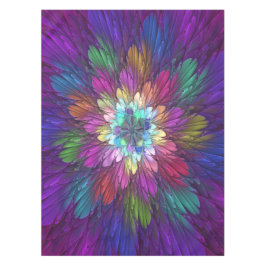 Toalha De Mesa Arte frontal Abstrato de Flor Psicodélica Colorida
