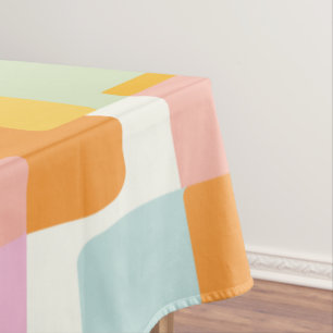 Toalha De Mesa Arte Geométrica do Boneco Retro Pastel