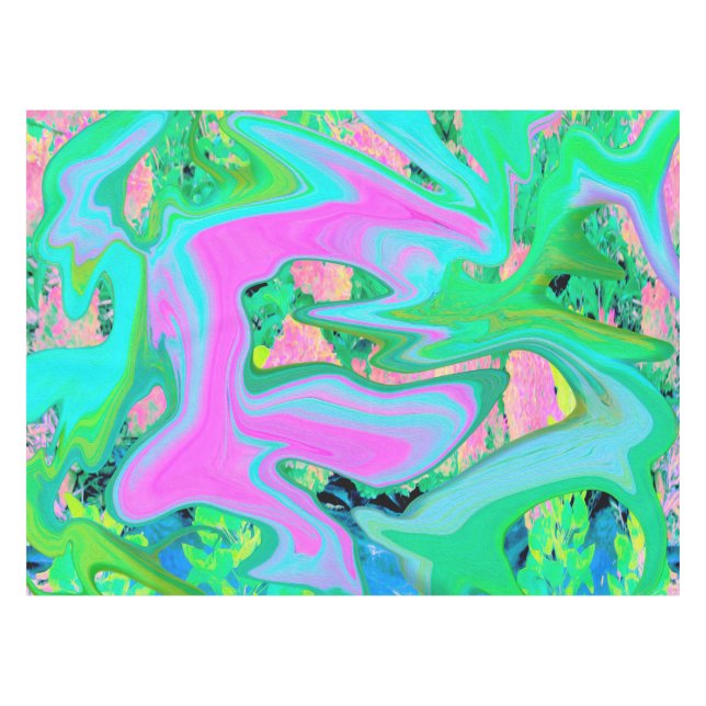 Toalha De Mesa Arte líquida azul-retrorreflectora em Hydrangea (Frente (Horizontal))