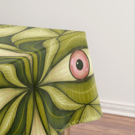 Toalha De Mesa Arte Maximalista Botânica Verde Olho Rosa Whimsigo