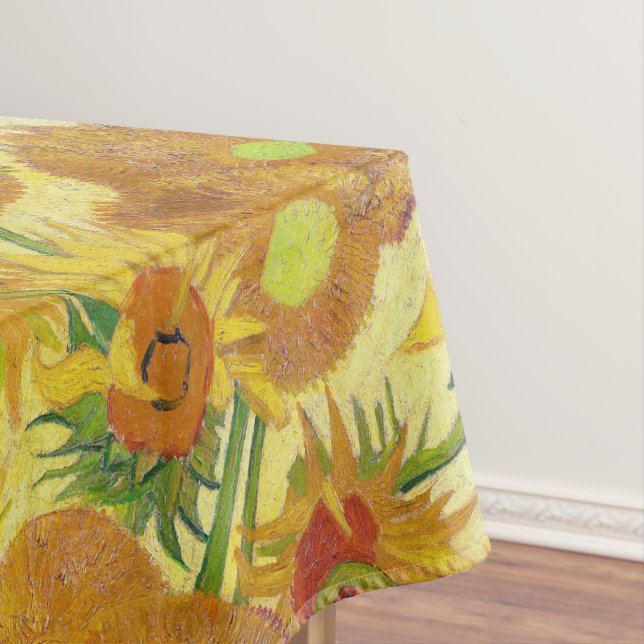 Toalha De Mesa Arte Moderna Amarelo Laranja Girassol Pintura Óleo (Posição Original)