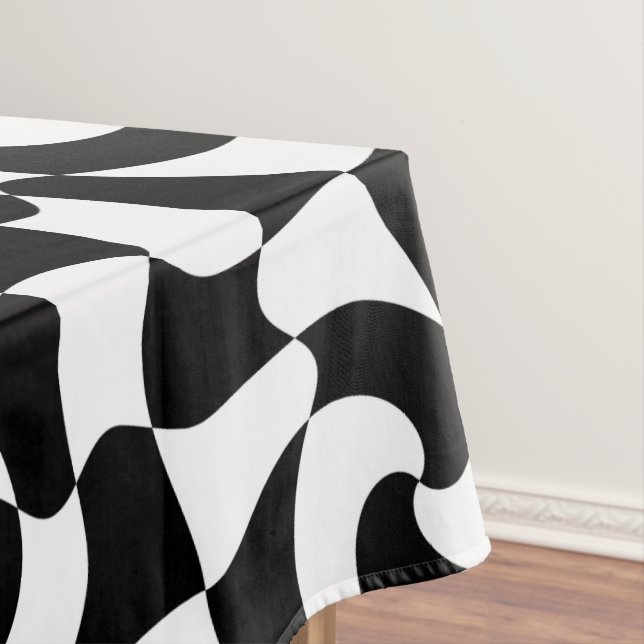 Toalha De Mesa arte óptica a preto e branco (Posição Original)
