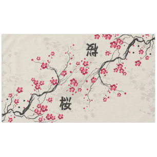 Toalha De Mesa Arte oriental da flor de cerejeira de Sakura do