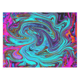 Toalha De Mesa Arte retrógrada de Abstrato de esmeril azul-aqua e