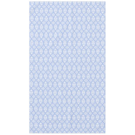 Toalha De Mesa Artesanato Floral Damasco Azul e Branco