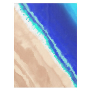 Toalha De Mesa Artsy Modern Blue Teal Sandy Beach Watercolor
