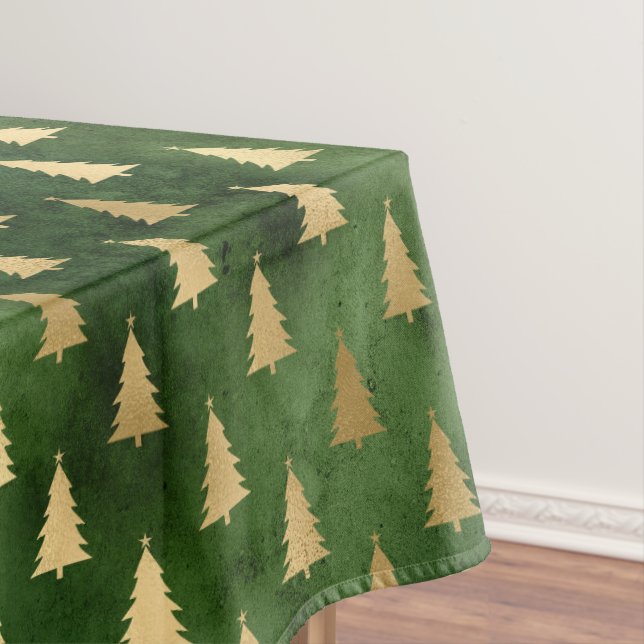 Toalha De Mesa Árvore de Natal de inverno, verde-festivo e dourad (Posição Original)