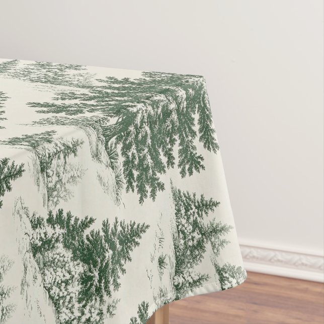 Toalha De Mesa Árvore de Natal Toile De Jouy Green (Posição Original)