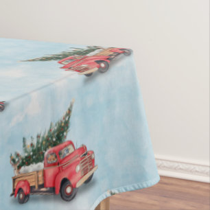 Toalha De Mesa Árvore de Natal Vintage Red Truck