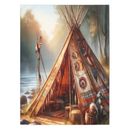 Toalha De Mesa Árvore indígena tranquilo por um rio sereno