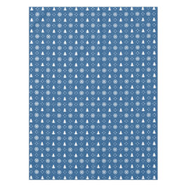 Toalha De Mesa Árvores de Natal com Flocos de Neve Brancos Clássi