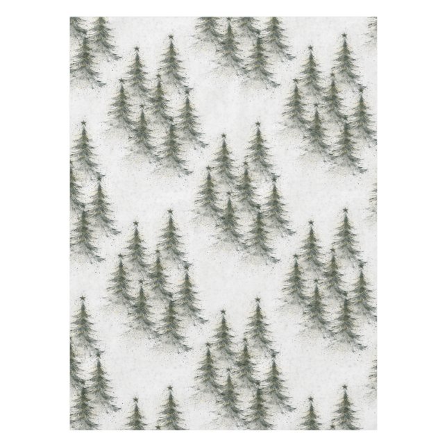 Toalha De Mesa Árvores de Natal na Floresta (Frente)