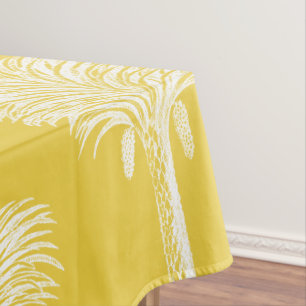 Toalha De Mesa Árvores de Palma com Data Tropical Moderna Amarelo